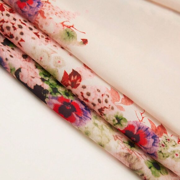 Multicolor Boho Women's Summer Waist-Defining Printed Floral Mini Dress - Picture 11 of 12